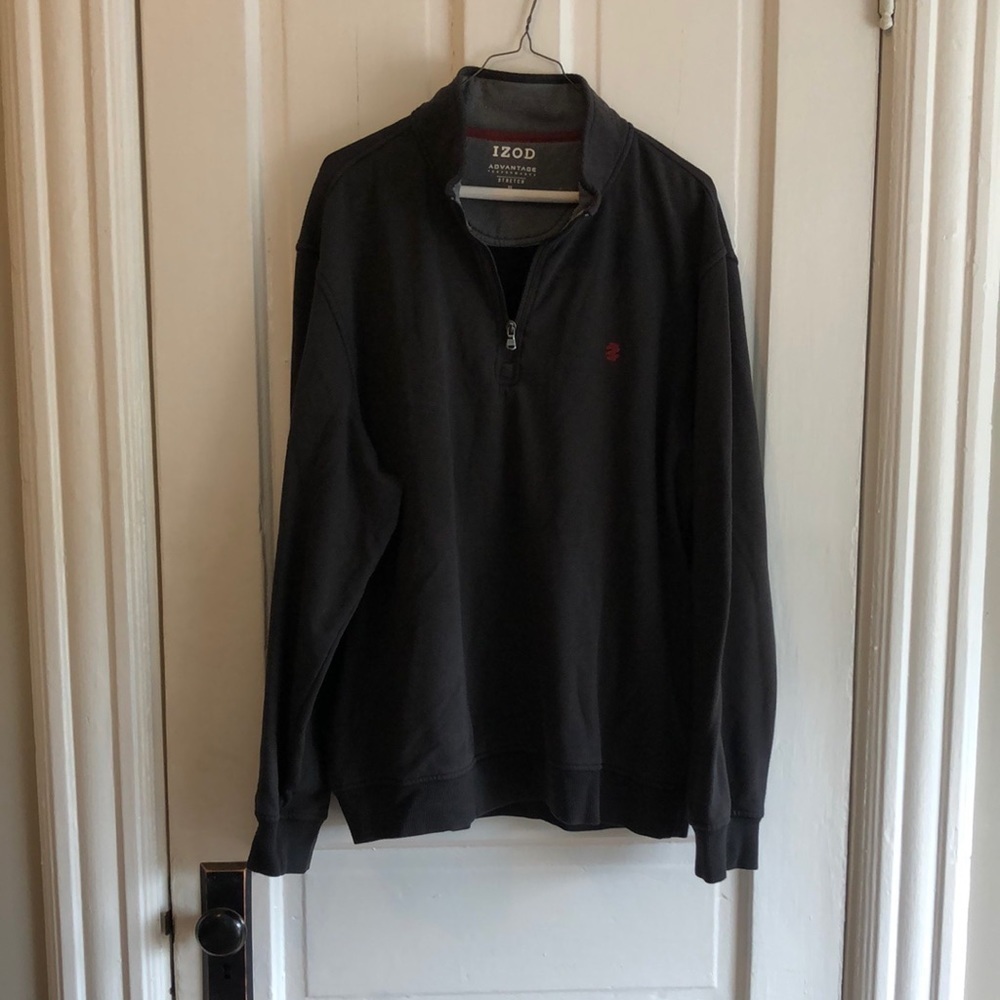 Izod Quarter Zip Long Sleeve Pullover Sweater Size XL